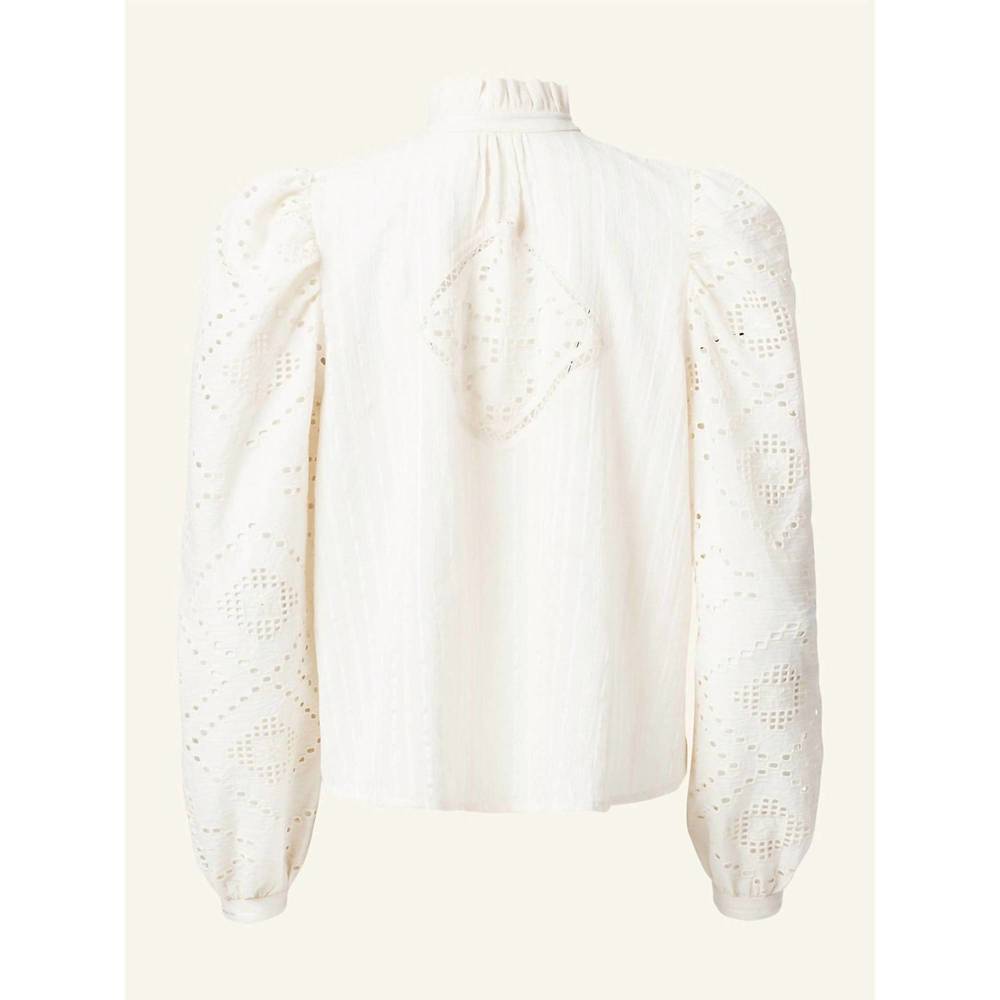 NEW ALIX OF BOHEMIA annabel pearl eyelet shirt in ivory - Picture 8 of 8